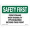 Signmission OSHA, Pedestrians High Visibility PPE Required, 10in X 7in Rigid Plastic, 10" W, 7" H, Landscape OS-SF-P-710-L-10687 - alternate 1